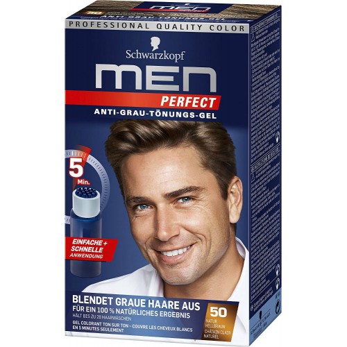 Ανδρική βαφή μαλλιών Schwarzkopf Professional Men Perfect Νο 50 Φυσικό καστανό ανοιχτό 40ml