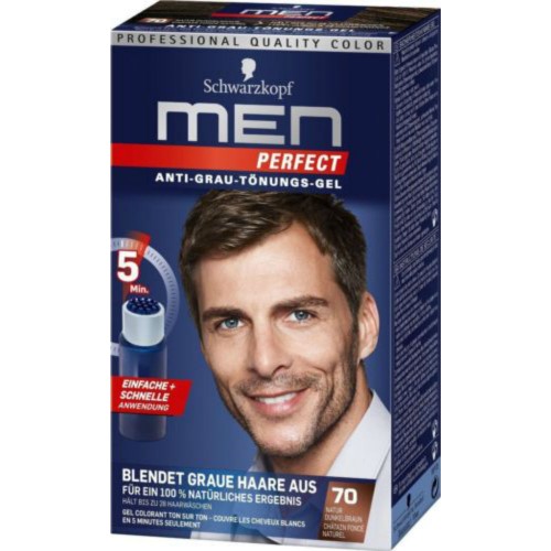 Ανδρική βαφή μαλλιών Schwarzkopf Professional Men Perfect Νο 70 Φυσικό Καστανό Σκούρο 40ml