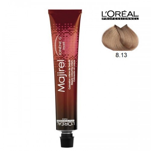 Βαφή μαλλιών L'Oreal Professionnel Majirel No 8.13 Ξανθό Ανοιχτό Σαντρέ Ντορέ 50ml